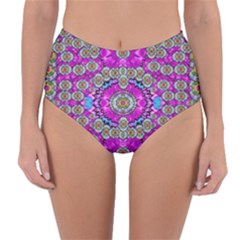 Spring Time In Colors And Decorative Fantasy Bloom Reversible High-waist Bikini Bottoms by pepitasart