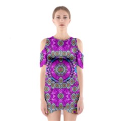 Spring Time In Colors And Decorative Fantasy Bloom Shoulder Cutout One Piece by pepitasart