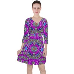 Spring Time In Colors And Decorative Fantasy Bloom Ruffle Dress