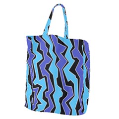 Vertical Blues Polynoise Giant Grocery Zipper Tote