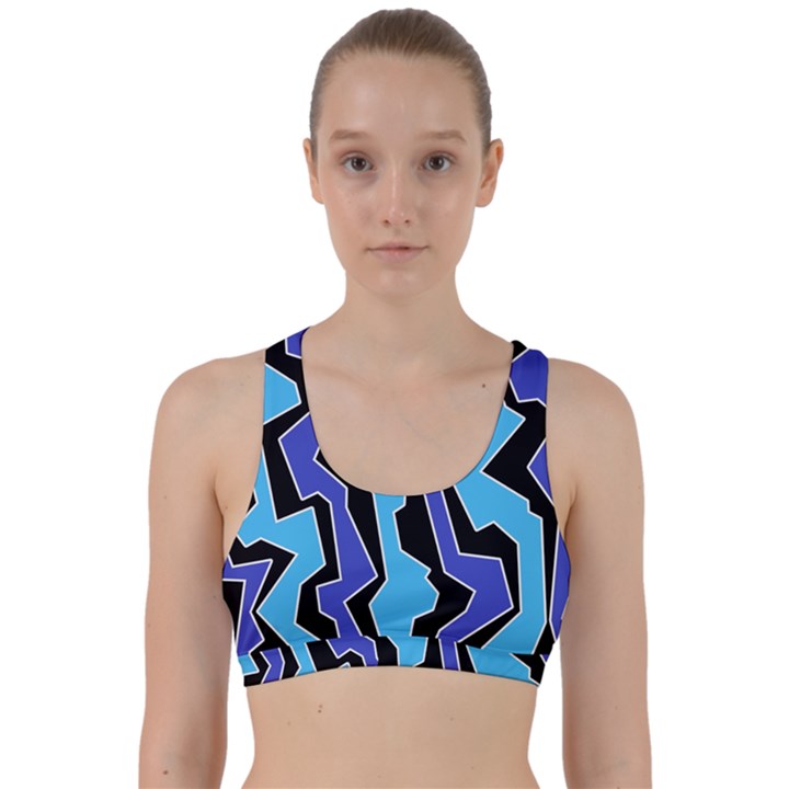 Vertical Blues Polynoise Back Weave Sports Bra