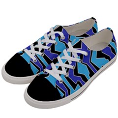 Vertical Blues Polynoise Women s Low Top Canvas Sneakers