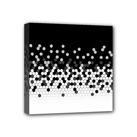 Flat Tech Camouflage Black And White Mini Canvas 4  X 4  by jumpercat