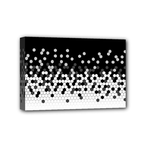 Flat Tech Camouflage Black And White Mini Canvas 6  X 4  by jumpercat