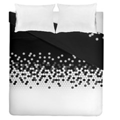 Flat Tech Camouflage Black And White Duvet Cover Double Side (queen Size) by jumpercat