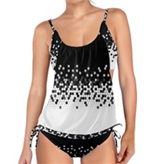 Flat Tech Camouflage Black And White Tankini Set by jumpercat