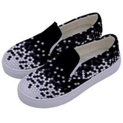 Flat Tech Camouflage Black And White Kids  Canvas Slip Ons by jumpercat