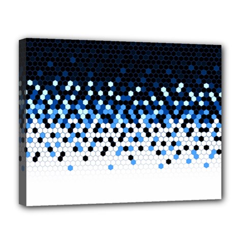 Flat Tech Camouflage Reverse Blue Canvas 14  X 11  by jumpercat