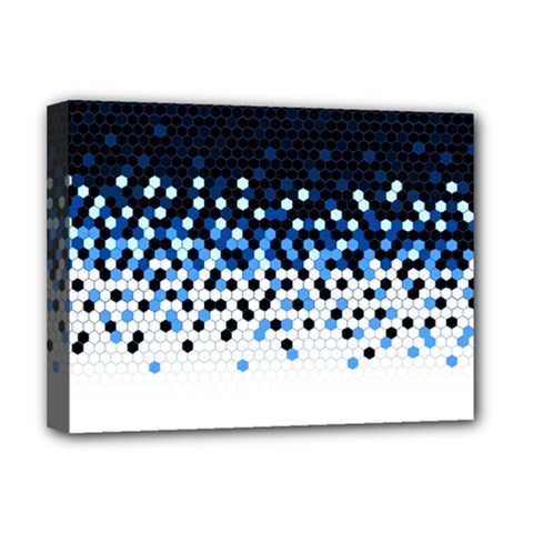 Flat Tech Camouflage Reverse Blue Deluxe Canvas 16  X 12   by jumpercat