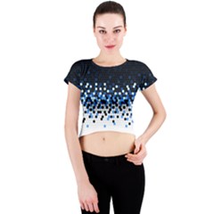 Flat Tech Camouflage Reverse Blue Crew Neck Crop Top by jumpercat