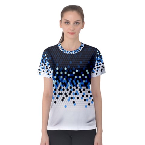 Flat Tech Camouflage Reverse Blue Women s Sport Mesh Tee by jumpercat