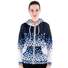 Flat Tech Camouflage Reverse Blue Women s Zipper Hoodie by jumpercat