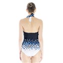 Flat Tech Camouflage Reverse Blue Halter Swimsuit View2