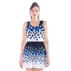 Flat Tech Camouflage Reverse Blue Scoop Neck Skater Dress by jumpercat