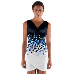 Flat Tech Camouflage Reverse Blue Wrap Front Bodycon Dress by jumpercat