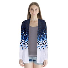 Flat Tech Camouflage Reverse Blue Drape Collar Cardigan by jumpercat