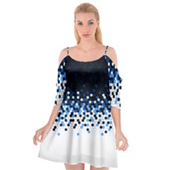 Flat Tech Camouflage Reverse Blue Cutout Spaghetti Strap Chiffon Dress by jumpercat