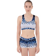 Flat Tech Camouflage Reverse Blue Work It Out Sports Bra Set by jumpercat