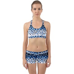 Flat Tech Camouflage Reverse Blue Back Web Sports Bra Set by jumpercat