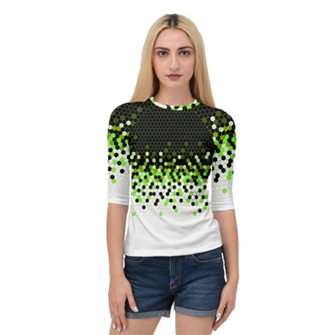 Flat Tech Camouflage Reverse Green Quarter Sleeve Raglan Tee by jumpercat