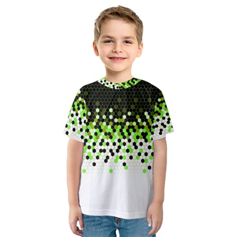 Flat Tech Camouflage Reverse Green Kids  Sport Mesh Tee by jumpercat