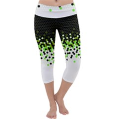 Flat Tech Camouflage Reverse Green Capri Yoga Leggings by jumpercat