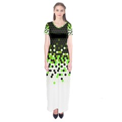 Flat Tech Camouflage Reverse Green Short Sleeve Maxi Dress by jumpercat