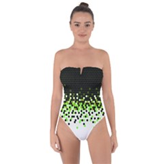 Flat Tech Camouflage Reverse Green Tie Back One Piece Swimsuit by jumpercat