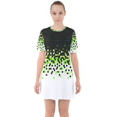 Flat Tech Camouflage Reverse Green Sixties Short Sleeve Mini Dress by jumpercat