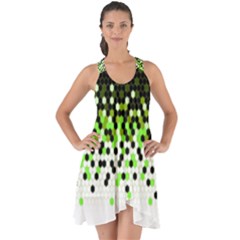 Flat Tech Camouflage Reverse Green Show Some Back Chiffon Dress