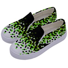 Flat Tech Camouflage Reverse Green Kids  Canvas Slip Ons by jumpercat