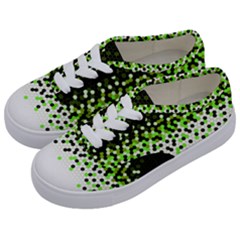 Flat Tech Camouflage Reverse Green Kids  Classic Low Top Sneakers