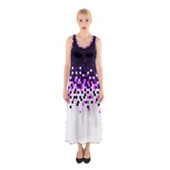 Flat Tech Camouflage Reverse Purple Sleeveless Maxi Dress by jumpercat