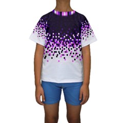 Flat Tech Camouflage Reverse Purple Kids  Short Sleeve Swimwear by jumpercat