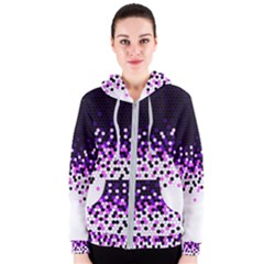 Flat Tech Camouflage Reverse Purple Women s Zipper Hoodie by jumpercat