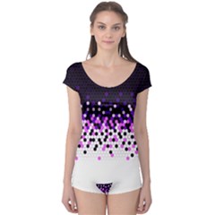 Flat Tech Camouflage Reverse Purple Boyleg Leotard  by jumpercat