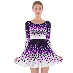 Flat Tech Camouflage Reverse Purple Long Sleeve Skater Dress by jumpercat