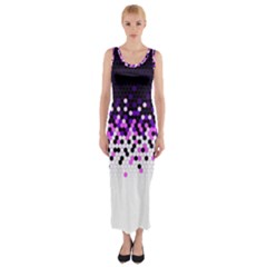 Flat Tech Camouflage Reverse Purple Fitted Maxi Dress by jumpercat