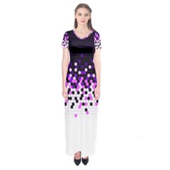 Flat Tech Camouflage Reverse Purple Short Sleeve Maxi Dress by jumpercat