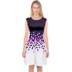 Flat Tech Camouflage Reverse Purple Capsleeve Midi Dress by jumpercat