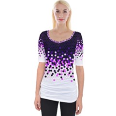 Flat Tech Camouflage Reverse Purple Wide Neckline Tee