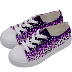 Flat Tech Camouflage Reverse Purple Kids  Low Top Canvas Sneakers