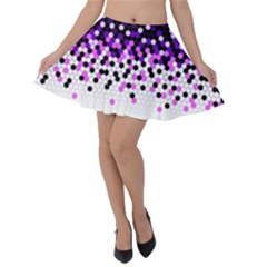 Flat Tech Camouflage Reverse Purple Velvet Skater Skirt by jumpercat