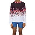 Flat Tech Camouflage Reverse Red Kids  Long Sleeve Swimwear View1