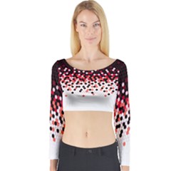 Flat Tech Camouflage Reverse Red Long Sleeve Crop Top by jumpercat