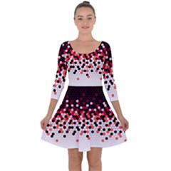 Flat Tech Camouflage Reverse Red Quarter Sleeve Skater Dress by jumpercat