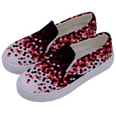 Flat Tech Camouflage Reverse Red Kids  Canvas Slip Ons by jumpercat