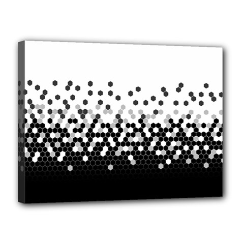 Flat Tech Camouflage White And Black Canvas 16  X 12  by jumpercat