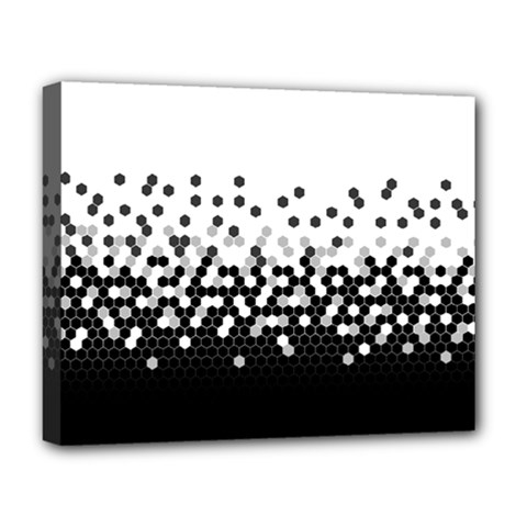 Flat Tech Camouflage White And Black Deluxe Canvas 20  X 16   by jumpercat