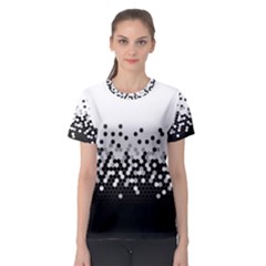 Flat Tech Camouflage White And Black Women s Sport Mesh Tee